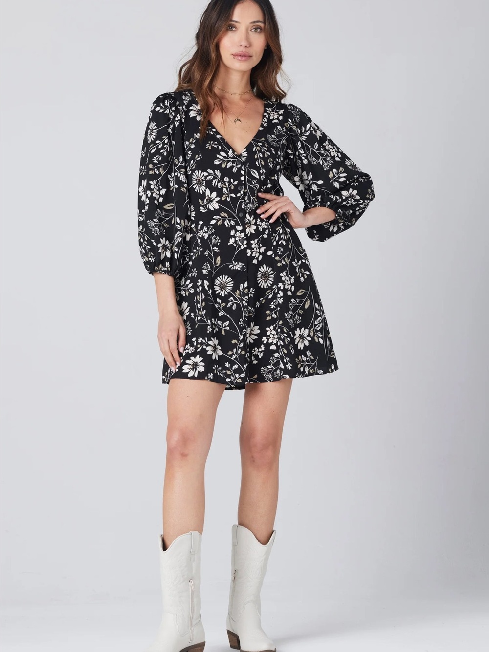 Saltwater Luxe: Porcelain Bloom Wyatt Mini Dress